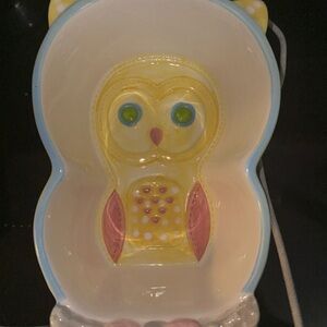 Baby Owl Dish Container Ceramic Ready for Easter Decor or Baby's Room
